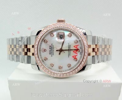 Copy Rolex Datejust Two Tone Rose Gold Jubilee Watch  34mm