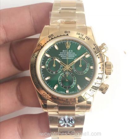 Rolex AR Factory Daytona Green Dial Yellow Gold Watch (904L SS)