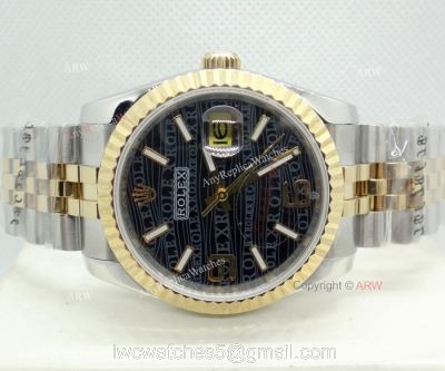 Rolex Oyster Perpetual Datejust Jubille Bracelet Black Rolex Dial Copy Watch