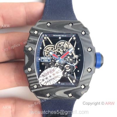 AAA Replica Richard Mille RM35-01 Rafael Nadal Men Watch Blue Nylon Strap