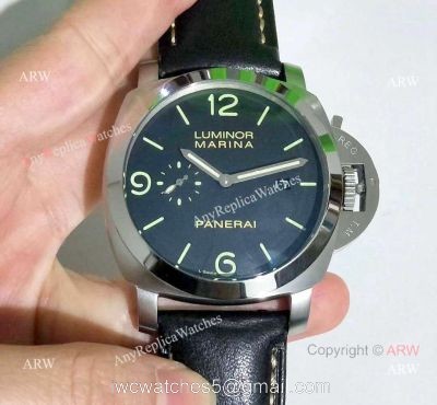 Buy Fake Panerai Watch Luminor Marina Pam 312 Black Leather Wrist