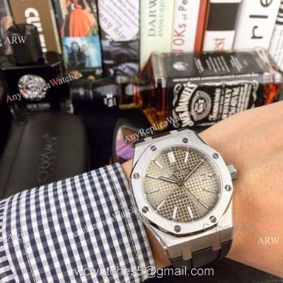 Audemars Piguet Royal Oak Fake Watches  43mm SS Black Rubber Bracelet