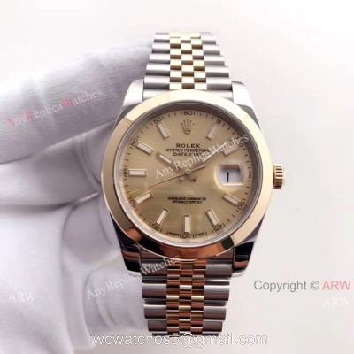 (EW) ROLEX Datejust 2 Replica Watch Gold Stick Markers ETA3255