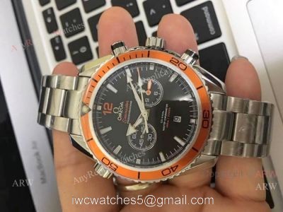 Omega Seamaster 600m Chronograph Watches SS Orange Unidirectional Bezel