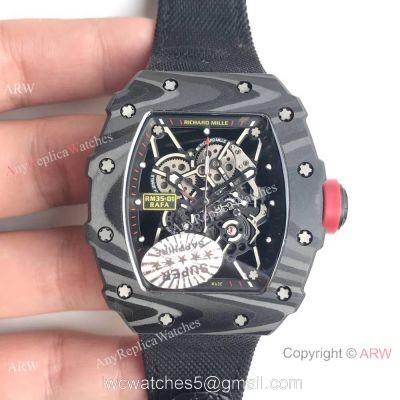 AAA Richard Mille Rafael Nadal Carbon Case Black Nylon watch RM35-01