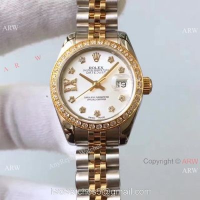 New Style Rolex Datejust Jubilee Replica Watch Two Tone Women Size