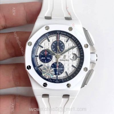 JF Replica Audemars Piguet Royal Oak Offshore Swiss 3126 Watch  White Ceramic Case