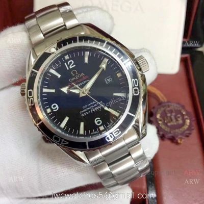 AAA Quality Copy Omega Seamaster Stainless Steel Black Watches