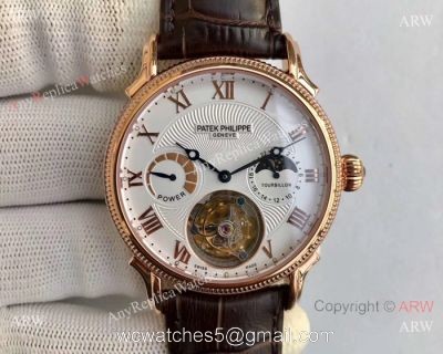 Swiss Copy Patek Philippe Tourbillon Moonphase Power Reserve Watch 42mm