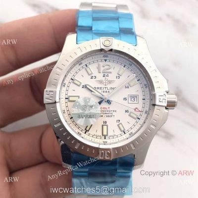 Breitling Colt Automatic 44mm Wrist Watch SS White Dial  Newest Replica