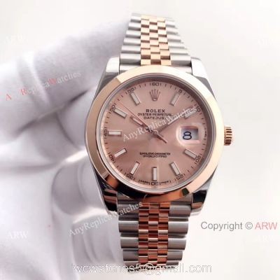 (EW) Rolex Everose Replica Watch 41mm Datejust II Rose Gold Dial Smooth Bezel
