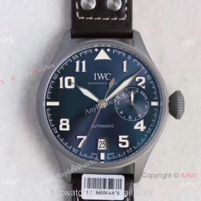New IWC Big Pilots Fake Watch 7 Days Power Reserve 46mm / Titanium Blue Dial