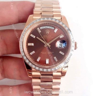Swiss 2836 Rolex Day Date 2 Rose Gold Watch Rolex Presidential 41mm Replica