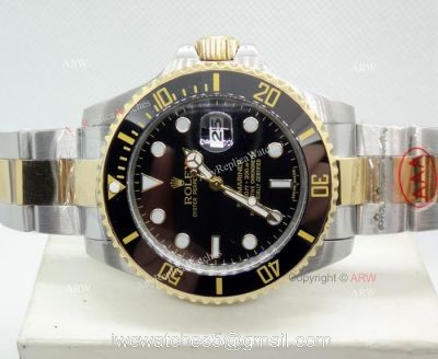 High Quality Replica 41mm Rolex Submariner Watches Two Tone Black Ceramic Men