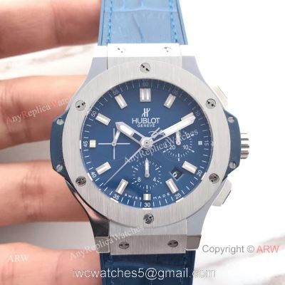 Swiss Grade Knock off Hublot Big Bang 4100 watch SS Blue Gummy Strap