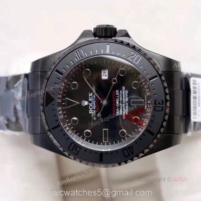 All Black Rolex Pro-Hunter Single Red Deepsea Watch  Black PVD