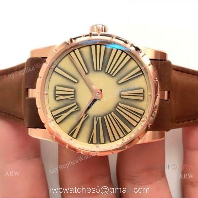 Newest Copy Roger Dubuis Excalibur Rose Gold Watch  Swiss RD622