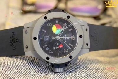 Replica Hublot Big Bang Chrono 45mm Watch Black Rubber Strap