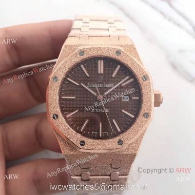 JF Copy Audemars Piguet Royal Oak 41mm Watch Frosted Gold Watch Case
