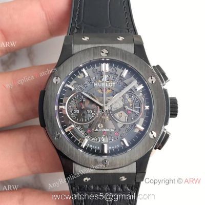 Swiss Hublot Big Bang Black Skeleton Dial Mens Watch Copy 7750 Valjoux