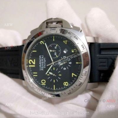 Copy Officine Panerai Firenze 1860 Quartz Watch SS Black Rubber Strap