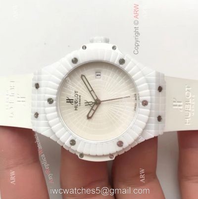 Swiss 9015 Hublot Big Bang Tutti Frutti Caviar White Rubber Strap Watches 45mm