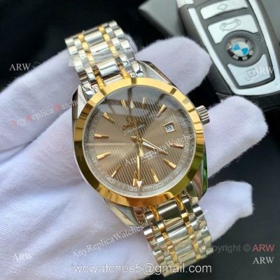 Omega Seamaster Aqua Terra Two Tone Gray Face Watches 42mm  AAA Copy