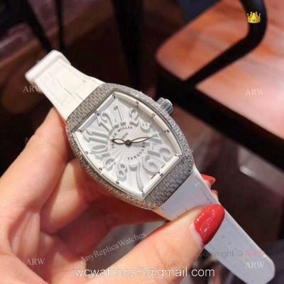 2019 Replica Franck Muller Vanguard Iced Out Watches Lady Size