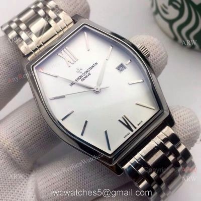 New Style Vacheron Constantin Geneve Fake Stainless steel White Dial Watches