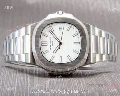 AAA Replica Patek Philippe Nautilus Watches Stainless Steel White Dial