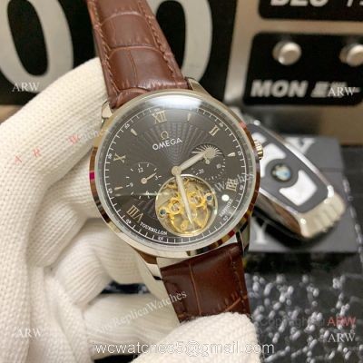 New Replica Omega Complications Moon Phase SS Black Dial Watches 42mm