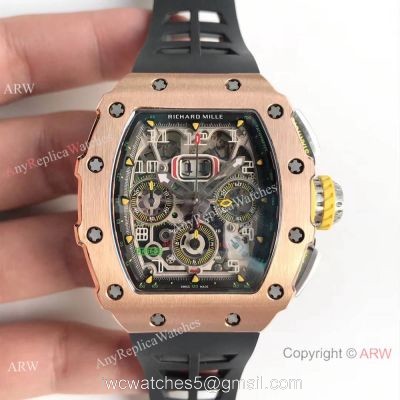 KV Factory Swiss Richard Mille RM 11-03 Flyback 7750 Watch Skeleton Dial Black Rubber