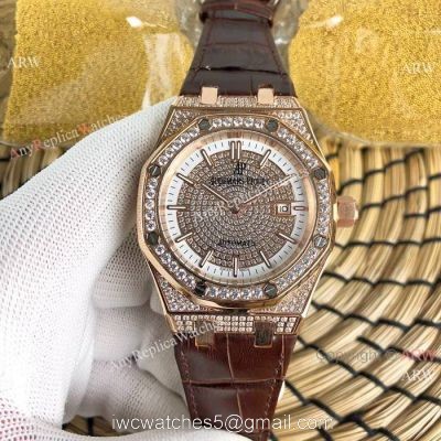 2019 Replica Audemars Piguet Royal Oak Rose Gold Diamond Watch
