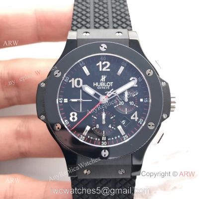 Replica AAA Hublot Big Bang Black Ceramic Bezel 44mm Watch 4100