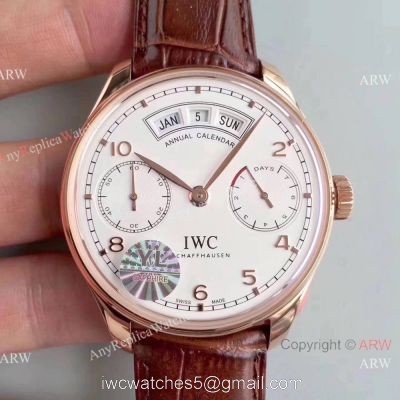 New SWISS Copy IWC Annual Calendar Automatic Watch Rose Gold