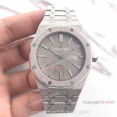 JF Factory Copy Audemars Piguet Royal Oak Frosted Case Grey Face 41mm Watch