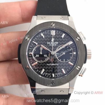 Swiss Copy Hublot Big Bang Classic Fusion Watch SS Black Carbin-fiber Dial
