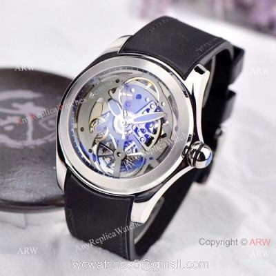 Best Replica CORUM Bubble Skeleton Watch  SS Black Rubber Strap