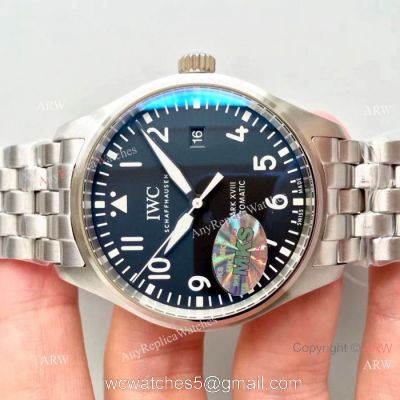 Swiss Grade IWC Mark XVIII Replica Watch Stainless Steel Black Dial