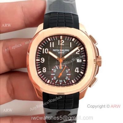SWISS Copy Patek Philippe Aquanaut Chronograph 5968A Watch Rose Gold Black