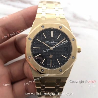 Audemars Piguet Royal Oak Yellow Gold Black Face 39mm Watch Buy Replica