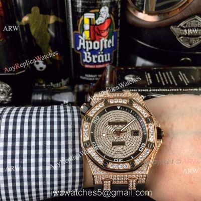 Copy Audemars Piguet Royal Oak Offshore Diver Rose Gold Diamond Watches