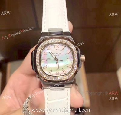 Patek Philippe Nautilus Womens Diamond watch White MOP Face