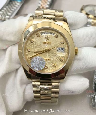 Replica Rolex Presidential Diamond Day-Date 40mm Watches Yellow Gold