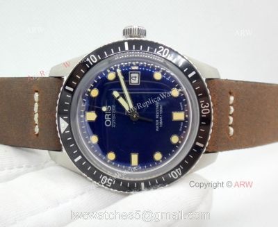 Swiss Grade Fake Oris 2836 Watch  SS Dark Blue Dial Black Bezel