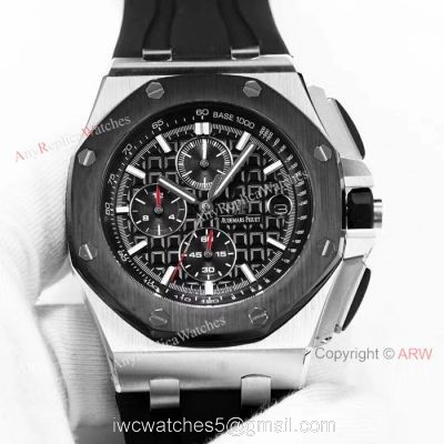 Royal Oak Offshore Replica Audemars Piguet Watches For Sale  SS Black Rubber Strap Luxury Watch