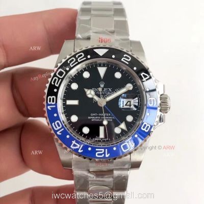 NEW UPGRADED V7 Rolex GMT-Master II BlackBlue Ceramic 904L Watch Swiss Eta3186