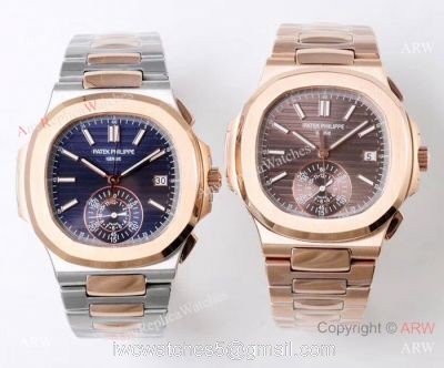 Swiss Replica Patek Philippe Nautilus 7750 Two Tone Rose Gold Watches