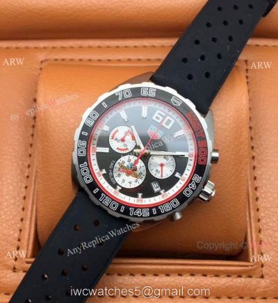 Copy Tag Heuer F1 Formula 1 Indy 500 Chronograph Watches Black Rubber Strap