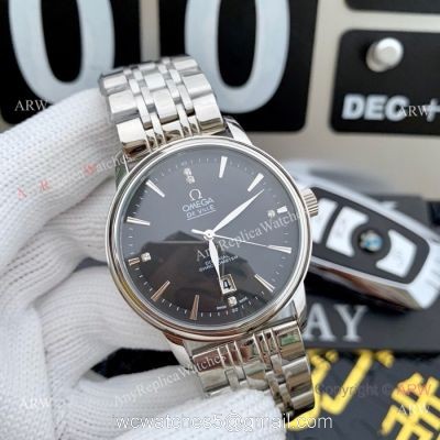 Clone Omega De Ville Stainless Steel Black 42MM Watches  New